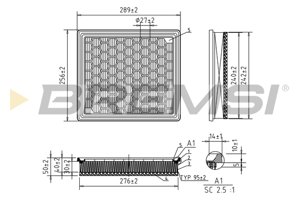 Filtre à air BREMSI FA1044