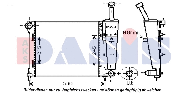 Radiateur, refroidissement du moteur AKS DASIS 080111N