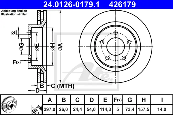 Disque de frein ATE-APAC 24.0126-0179.1