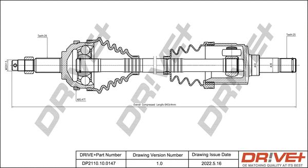 Arbre de transmission Dr!ve+ DP2110.10.0147