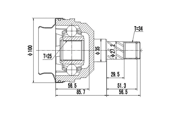 Jeu de joints, arbre de transmission DYNAMATRIX DCV644002