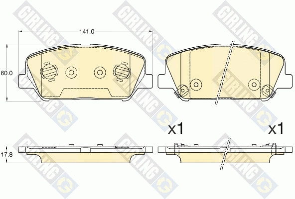Kit de plaquettes de frein, frein à disque GIRLING 6135826
