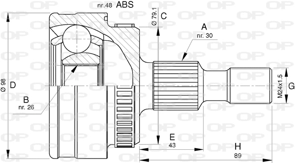 Jeu de joints, arbre de transmission OPEN PARTS CVJ5782.10