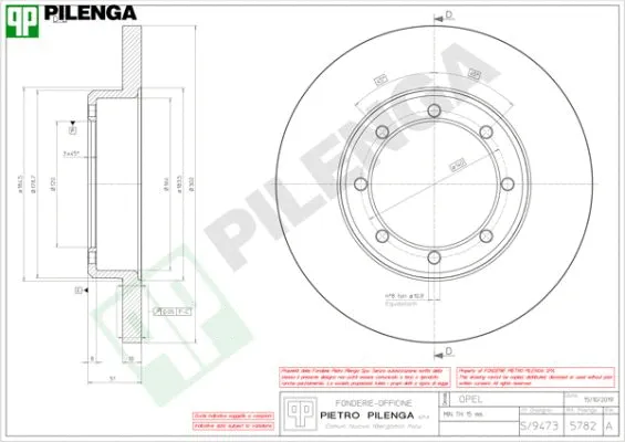 Disque de frein PILENGA 5782
