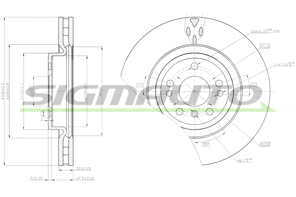 Disque de frein SIGMAUTO DBC203V