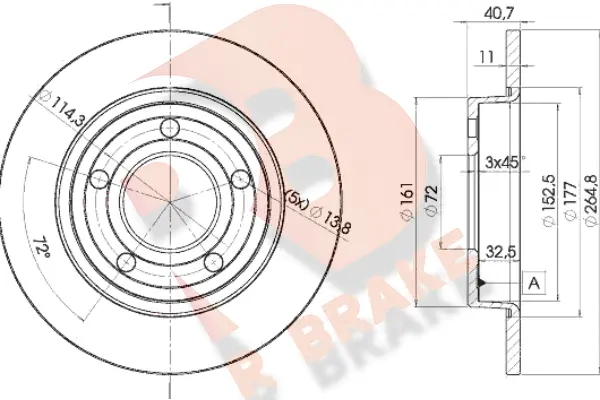 Disque de frein R BRAKE 78RBD23275