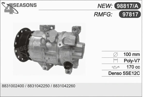 Compresseur, climatisation AHE 97817