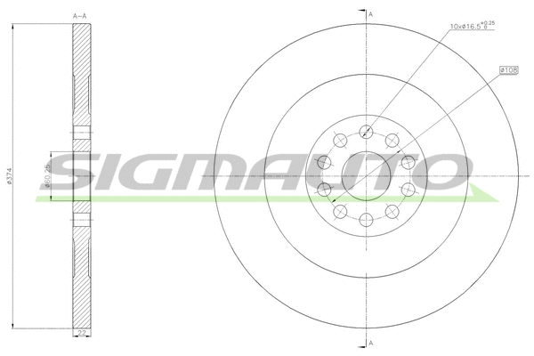 Disque de frein SIGMAUTO DB0156S