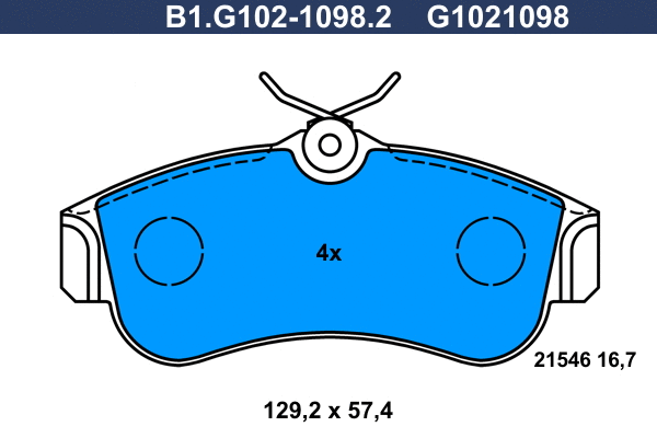 Kit de plaquettes de frein, frein à disque GALFER B1.G102-1098.2
