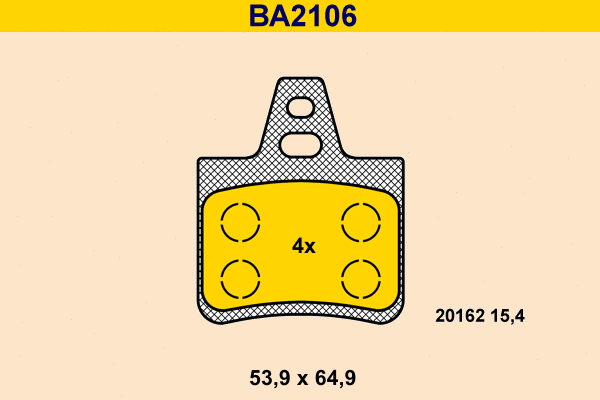 Kit de plaquettes de frein, frein à disque BARUM BA2106