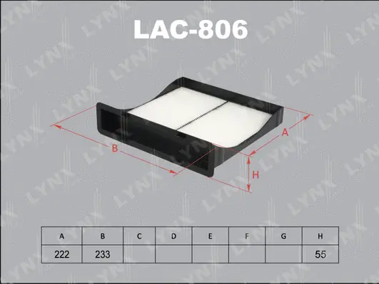Filtre, air de l'habitacle LYNXAUTO LAC-806