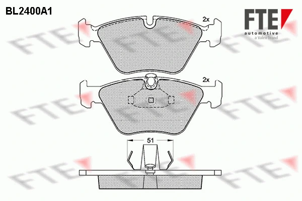 Kit de plaquettes de frein, frein à disque FTE 9010720