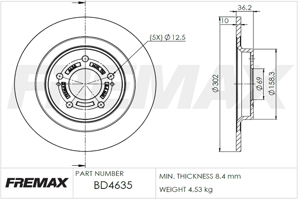 Disque de frein FREMAX BD-4635
