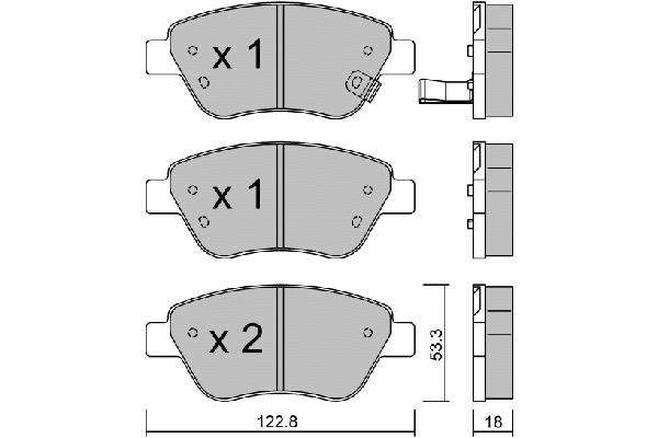 Kit de plaquettes de frein, frein à disque AISIN BPOP-1001