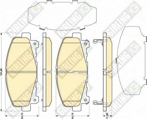 Kit de plaquettes de frein, frein à disque GIRLING 6134779