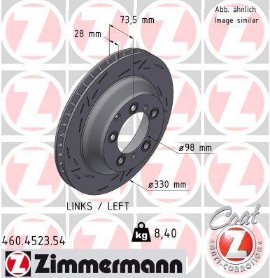 Disque de frein ZIMMERMANN 460.4523.54
