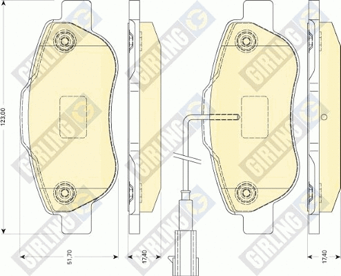 Kit de plaquettes de frein, frein à disque GIRLING 6117464