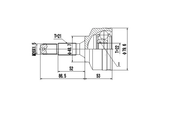 Jeu de joints, arbre de transmission DYNAMATRIX DCV845011
