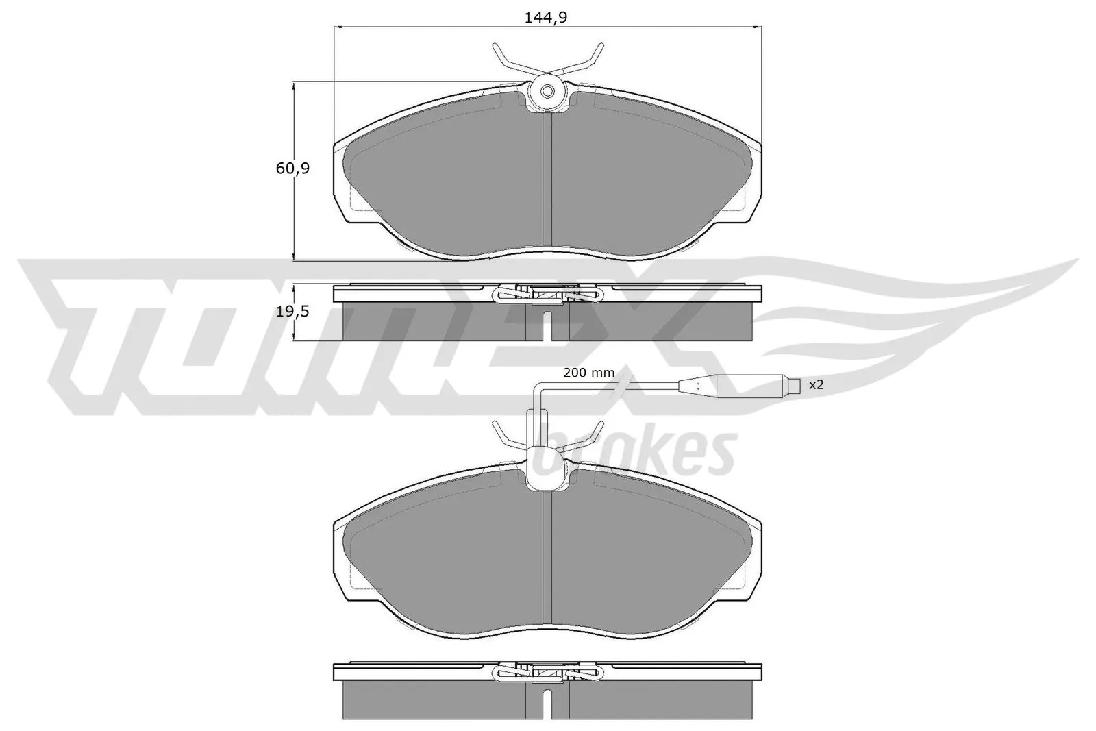 Kit de plaquettes de frein, frein à disque TOMEX Brakes TX 11-72
