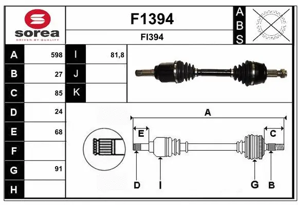 Arbre de transmission SNRA F1394