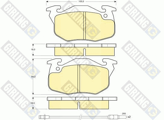 Kit de plaquettes de frein, frein à disque GIRLING 6103273