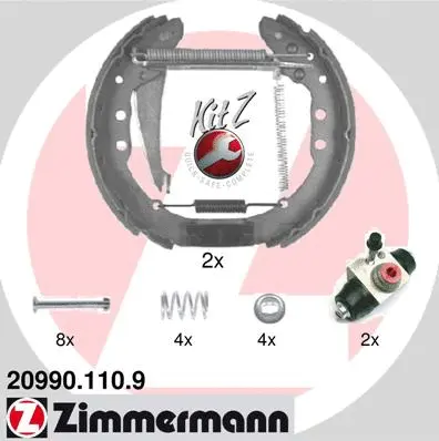 Jeu de mâchoires de frein ZIMMERMANN 20990.110.9