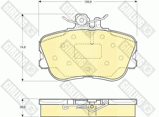 Kit de plaquettes de frein, frein à disque GIRLING 6110941