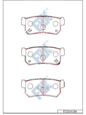 Kit de plaquettes de frein, frein à disque FBK FD25003M