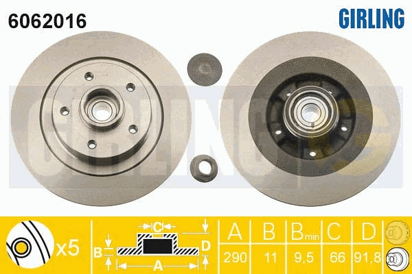Disque de frein GIRLING 6062016