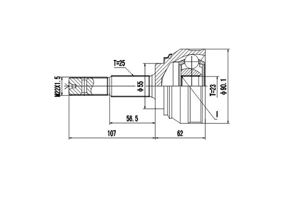 Jeu de joints, arbre de transmission DYNAMATRIX DCV841078