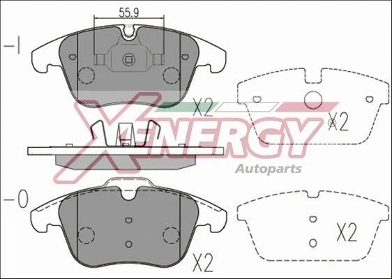 Kit de plaquettes de frein, frein à disque AP XENERGY X41254