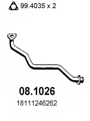 Tuyau d'échappement ASSO 08.1026