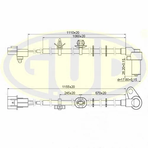 Capteur, vitesse de roue G.U.D. GABS02602