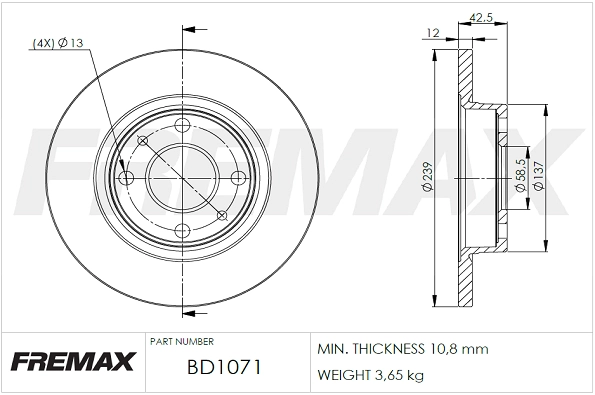 Disque de frein FREMAX BD-1071