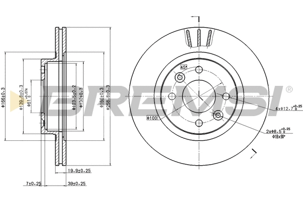 Disque de frein BREMSI CD6159V