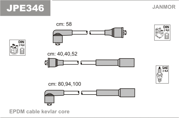 Kit de câbles d'allumage JANMOR JPE346