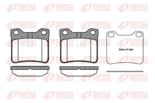 Kit de plaquettes de frein, frein à disque REMSA 0321.10