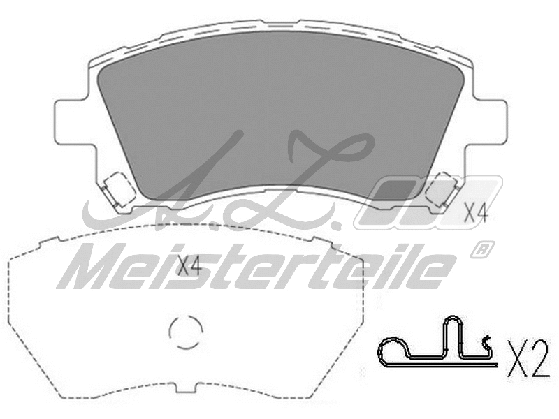 Kit de plaquettes de frein, frein à disque A.Z. Meisterteile AZMT-44-022-2277