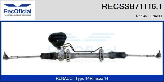 Crémaillère de direction RECOFICIAL RECSSB71116.1