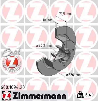 Disque de frein ZIMMERMANN 600.1094.20