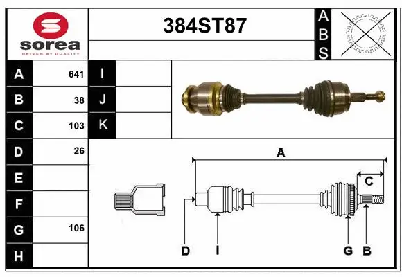 Arbre de transmission STARTCAR 384ST87