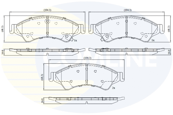 Kit de plaquettes de frein, frein à disque COMLINE CBP32275