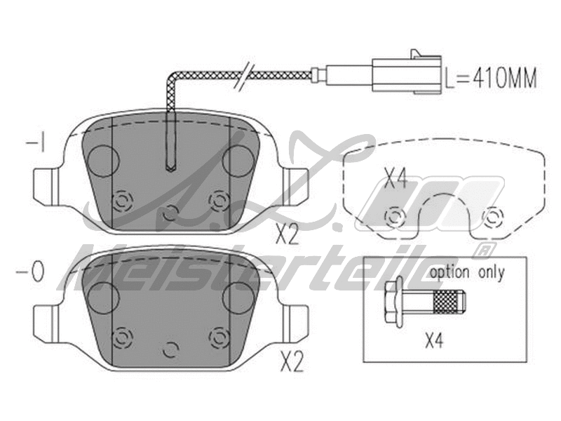 Kit de plaquettes de frein, frein à disque A.Z. Meisterteile AZMT-44-022-2229