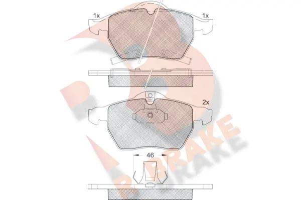 Kit de plaquettes de frein, frein à disque R BRAKE RB1383