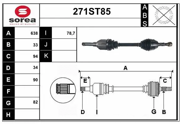 Arbre de transmission STARTCAR 271ST85