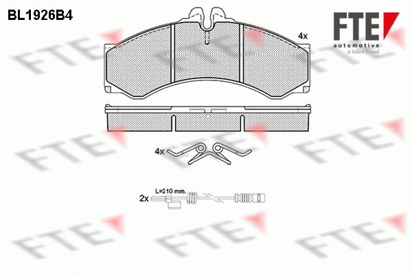 Kit de plaquettes de frein, frein à disque FTE 9010513