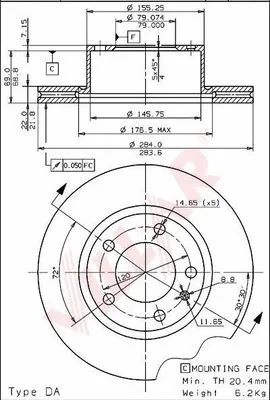 Disque de frein VILLAR 628.1469