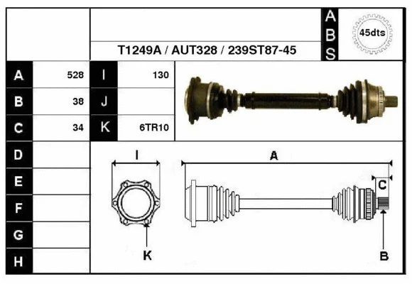 Arbre de transmission Technika 67239A