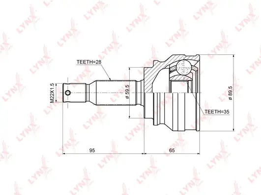 Jeu de joints, arbre de transmission LYNXAUTO CO-3644