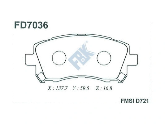 Kit de plaquettes de frein, frein à disque FBK FD7036
